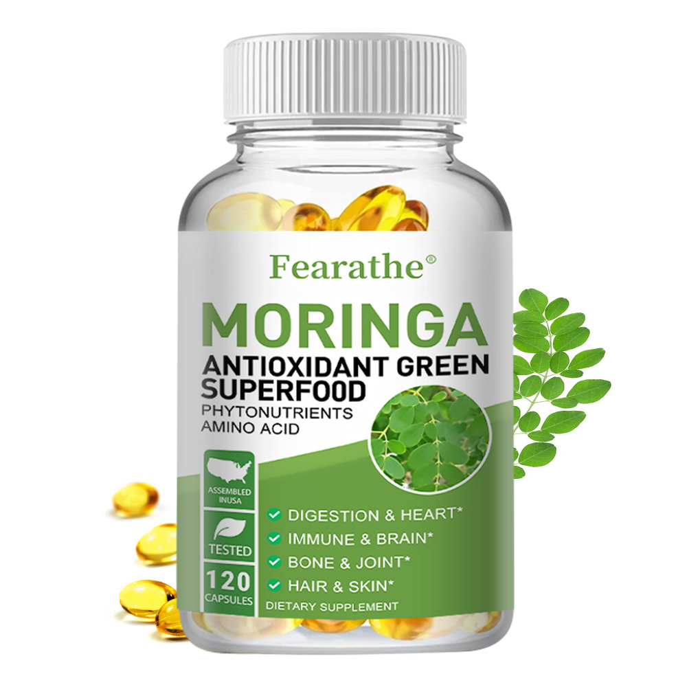 Moringa Leaf Powder - Organik Moringa 1000mg Kapsüller, Antioksidan Takviyesi,