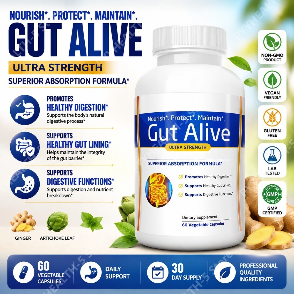 Tulsi Holy Basil - Gut Alive Doğal Sindirim Sağlığı Takviyesi